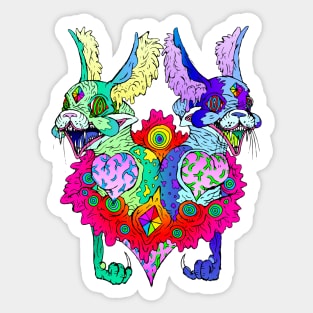 Twin Cats Bust Sticker